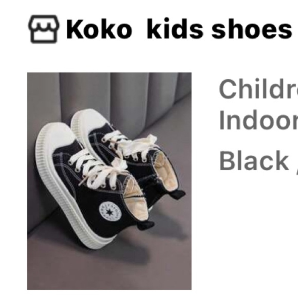 Kids Black Sneakers